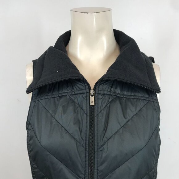 COLUMBIA -WOMEN'S XS - BLACK QUILTED FULL ZIP POLYESTER VEST - Picture 2 of 8